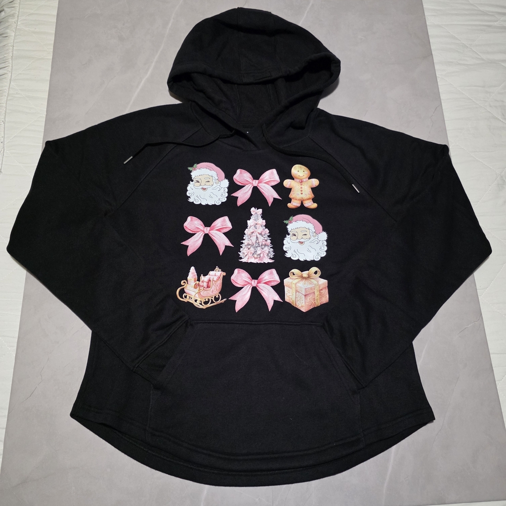"Urban Stitch Tees" Hoodie Black Color Christmas Design